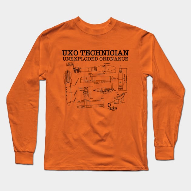 UXO Unexploded Ordnance Tech Long Sleeve T-Shirt by The Blue Deck